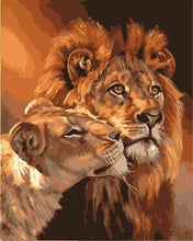 Afbeelding in Gallery-weergave laden, Schilderen op Nummer - Leeuw en leeuwin koppel