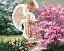 Afbeelding in Gallery-weergave laden, Schilderen op Nummer - Kleine engel en bloemenstruik