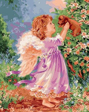 Afbeelding in Gallery-weergave laden, Schilderen op Nummer - Kleine engel en puppy
