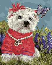 Afbeelding in Gallery-weergave laden, Schilderen op Nummer - Kleine hond en vlinder