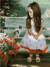 Afbeelding in Gallery-weergave laden, Schilderen op Nummer - Klein meisje en kat
