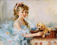 Afbeelding in Gallery-weergave laden, Schilderen op Nummer - Klein meisje en haar puppy