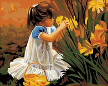 Afbeelding in Gallery-weergave laden, Schilderen op Nummer - Klein meisje bloemen plukken
