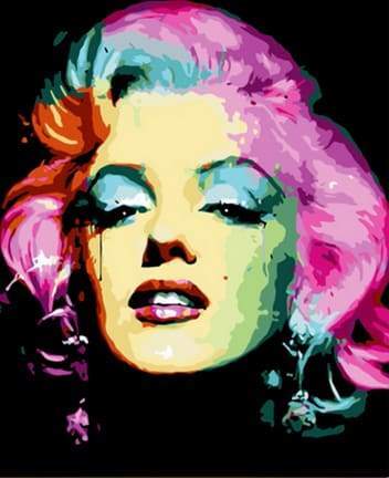Schilderen op Nummer - Marilyn Monroe roze bloemen