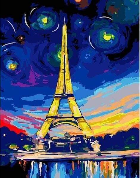 Schilderen op Nummer - Veelkleurige Eiffeltoren