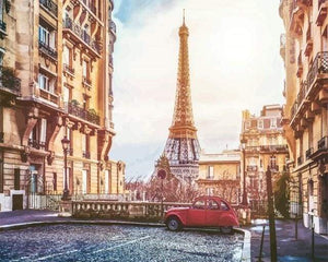 Schilderen op Nummer - Oude Franse auto in Parijs