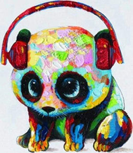 Schilderen op Nummer - Panda met koptelefoon