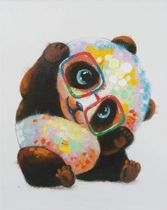 Schilderen op Nummer - Panda met bril