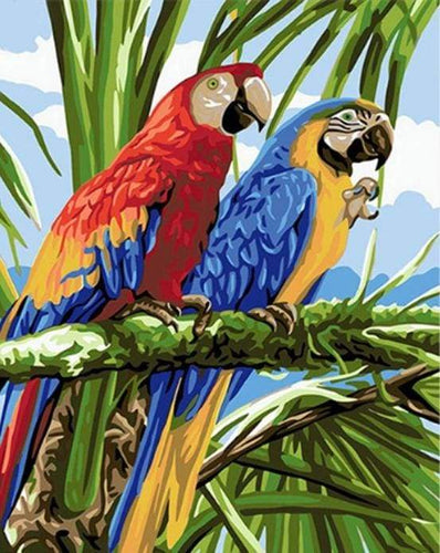 Schilderen op Nummer - Papegaaien in de tropen