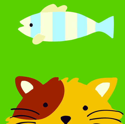 Schilderen op Nummer kinderen - Kat en vis