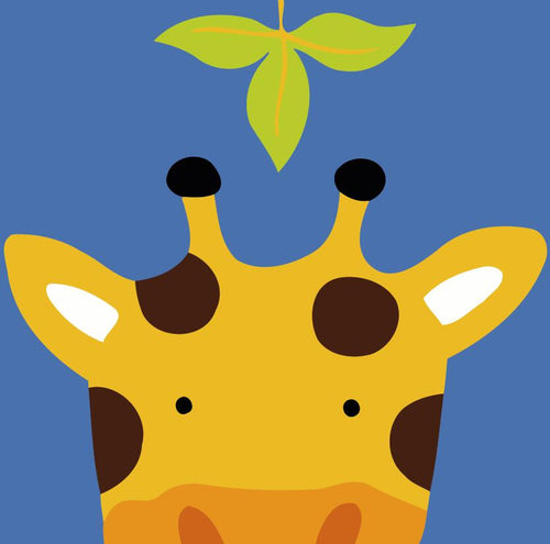 Schilderen op Nummer kinderen - Giraf en Blad
