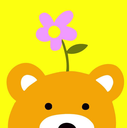 Schilderen op Nummer kinderen - Teddybeer en bloem