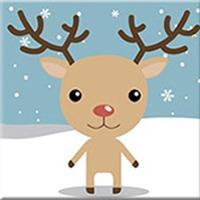 Schilderen op Nummer kinderen - Klein Kerstmis rendier