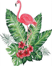 Afbeelding in Gallery-weergave laden, Schilderen op Nummer - Roze flamingo en bloemen