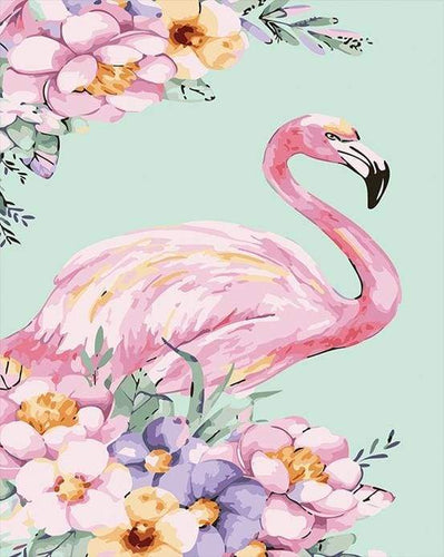 Schilderen op Nummer - Roze flamingo