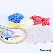 Afbeelding in Gallery-weergave laden, Punch Needle pakket Baby Draak met een Rood Hart