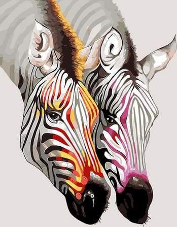 Schilderen op Nummer - Mooie Zebra's