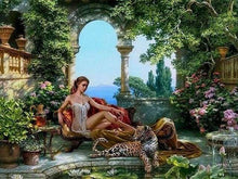 Afbeelding in Gallery-weergave laden, Schilderen op Nummer - Liggende vrouw en luipaard