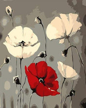 Afbeelding in Gallery-weergave laden, Schilderen op Nummer - Rode en witte bloemen