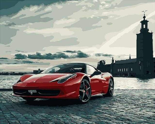 Schilderen op Nummer - Rode Ferrari