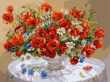 Afbeelding in Gallery-weergave laden, Schilderen op Nummer - Rode bloemen boeket op tafel