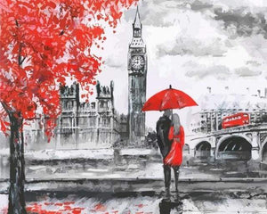 Schilderen op Nummer - Rood landschap in Londen