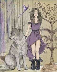 Schilderen op Nummer - Sexy vrouw en haar wolf