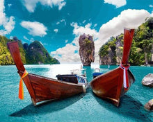 Afbeelding in Gallery-weergave laden, Schilderen op Nummer - Kleine boten in Azië