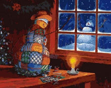 Afbeelding in Gallery-weergave laden, Schilderen op Nummer - Sneeuwman bij het raam