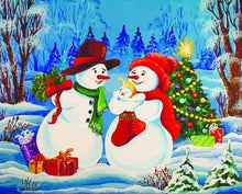 Afbeelding in Gallery-weergave laden, Schilderen op Nummer - Sneeuwpop Familie