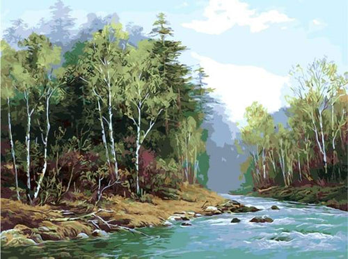 Schilderen op Nummer - Lente Rivier