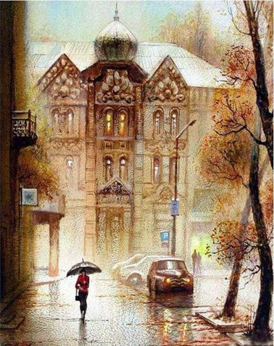 Schilderen op Nummer - Winterse straat in Rusland