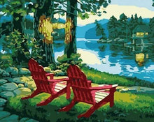 Afbeelding in Gallery-weergave laden, Schilderen op Nummer - Ligstoelen aan het meer
