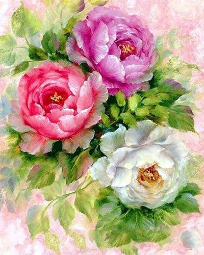 Schilderen op Nummer - Drie bloemen