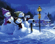 Afbeelding in Gallery-weergave laden, Schilderen op Nummer - Drie sneeuwmannen