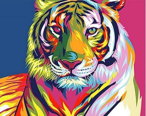 Schilderen op Nummer - Tijger Pop-art 2