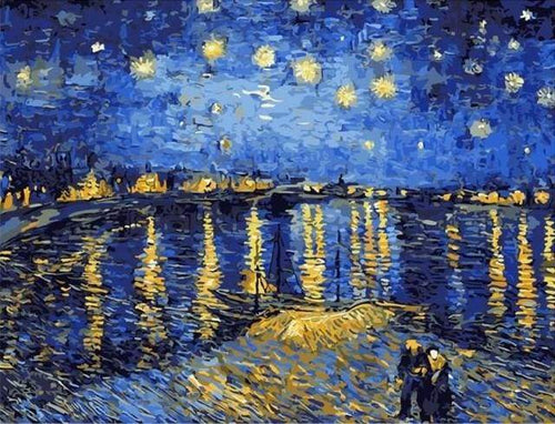 Schilderen op Nummer - Van Gogh Sterrennacht boven de Rhône
