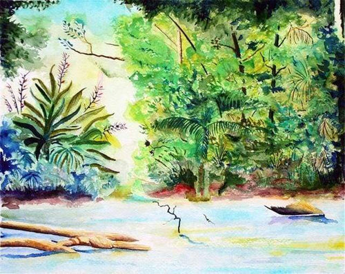 Schilderen op Nummer - Uitzicht vanuit het tropische woud