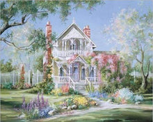Afbeelding in Gallery-weergave laden, Schilderen op Nummer - Witte huis tijdens het lenteseizoen
