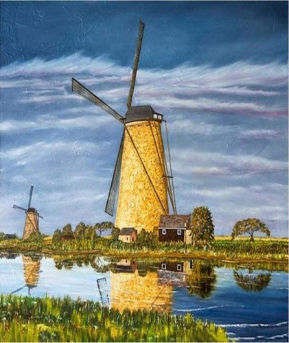 Schilderen op Nummer - Windmolen Rivier