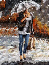 Afbeelding in Gallery-weergave laden, Schilderen op Nummer - Vrouw met een tas in de regen