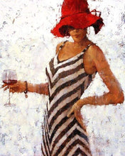 Afbeelding in Gallery-weergave laden, Schilderen op Nummer - Vrouw die wijn drinkt
