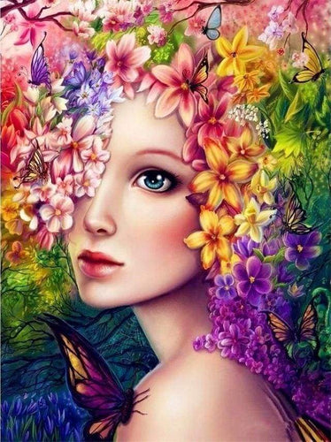 Schilderen op Nummer - Vrouw met bloemen