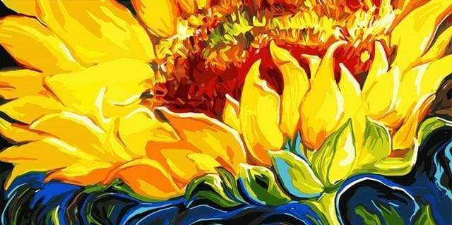 Schilderen op Nummer - Gele Zonnebloemen