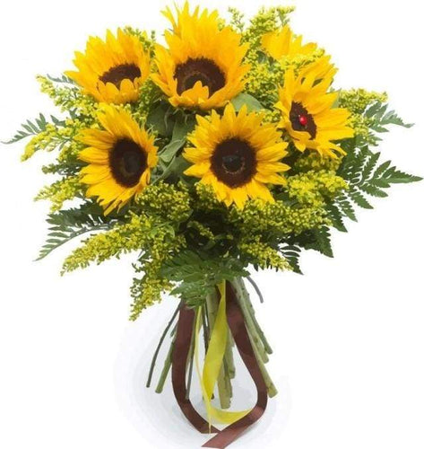 Schilderen op Nummer - Gele zonnebloemen in een vaas