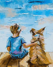 Afbeelding in Gallery-weergave laden, Schilderen op Nummer - Jonge jongen en zijn hond